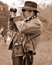 Rebel Officer spying on the Union Soldiers at the Ã¢â¬ÅBattle of LibertyÃ¢â¬Â - Bedford, Virginia